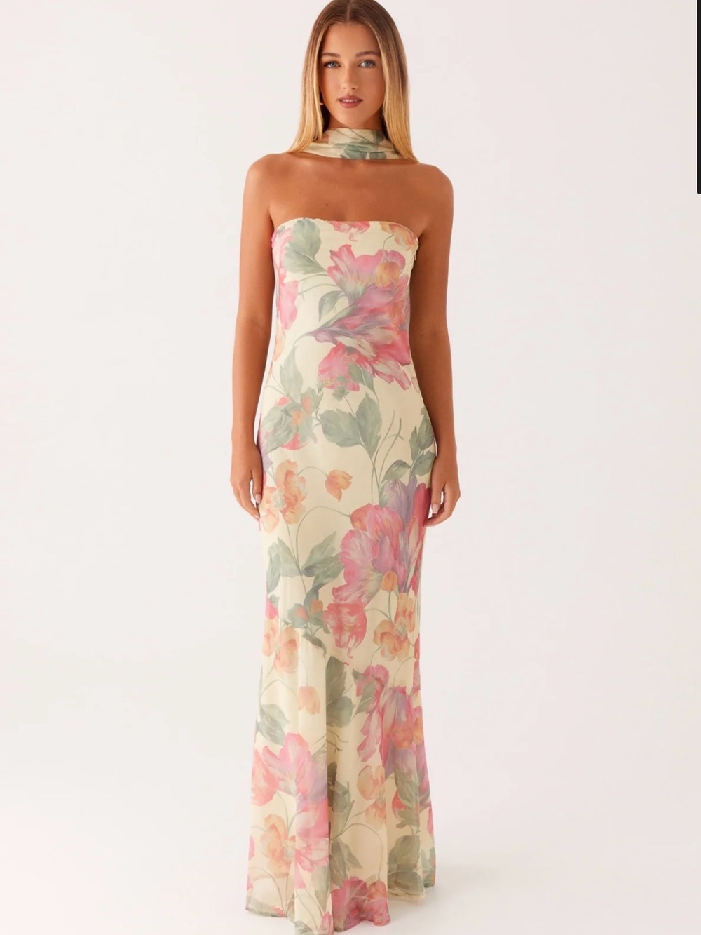 Peppermayo Under the Pagoda Maxi Dress in Yellow Peony
